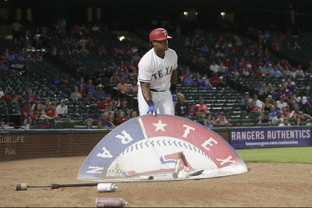 Ump Asks Adrian Beltre To Get In On-Deck Circle, So He Drags It To Himself