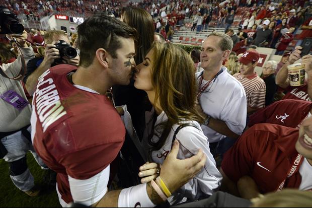 Katherine Webb and her hubby A.J. McCarron were all ready for Alabama's big win Monday night...