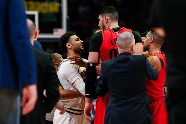 Blazers Couple Vs. Nuggets Couples Duked It Out In The Stands Last Night