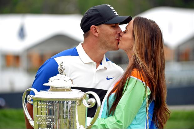 Brooks Koepka’s Girlfriend Jena Sims Finally Got Her Kiss After His PGA Championship Win