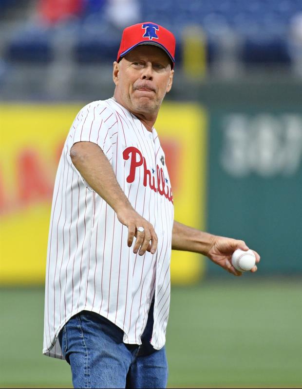 Bruce Willis Threw Out A Disappointing First Pitch Before The Phillies Game