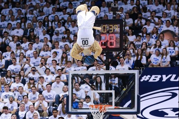 Have You Seen video of The BYU Mascot's Incredible Dunk From The 3-Point Line?