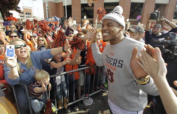 Cam Newton At Auburn Pumping Up Fans For Iron Bowl
