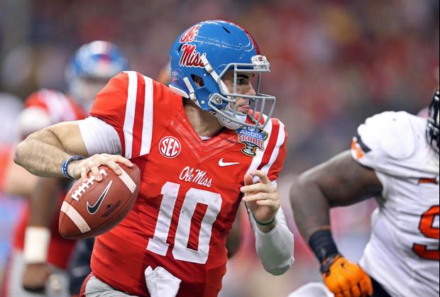 Ole Miss QB Chad Kelly Shows Off Arm Throwing Football Over 70 Yards
