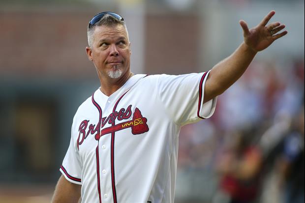 Watch Braves Legend Chipper Jones Drop Routine Pop Fly Foul Ball In Stands Today