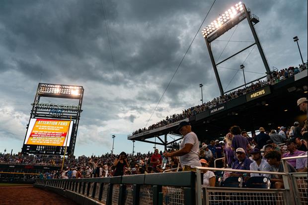 LSU vs. UCLA In The College World Series Is Currently In A Weather Delay