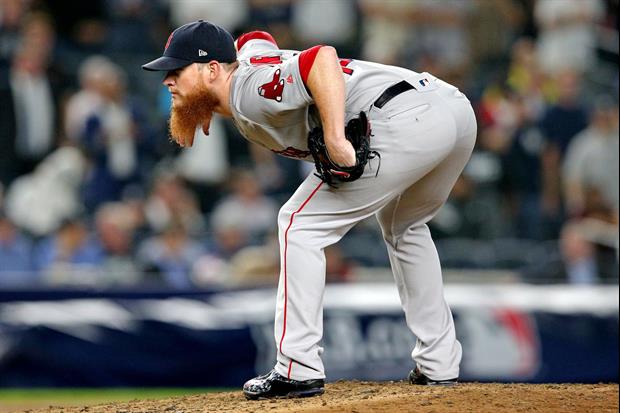 Watch Red Sox Pitcher Craig Kimbrel Almost Get Hit With Full Beer Leaving Bullpen
