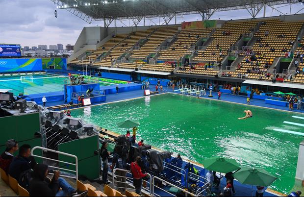 Have You Seen Rio's Diving Pool Yet? Because The Water Is Green