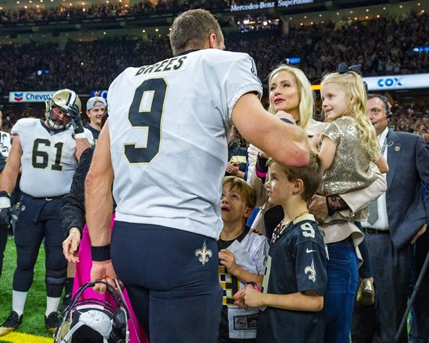 Watch and listen to Saints QB Drew Brees as he becomes the NFL's all-time leading passer...
