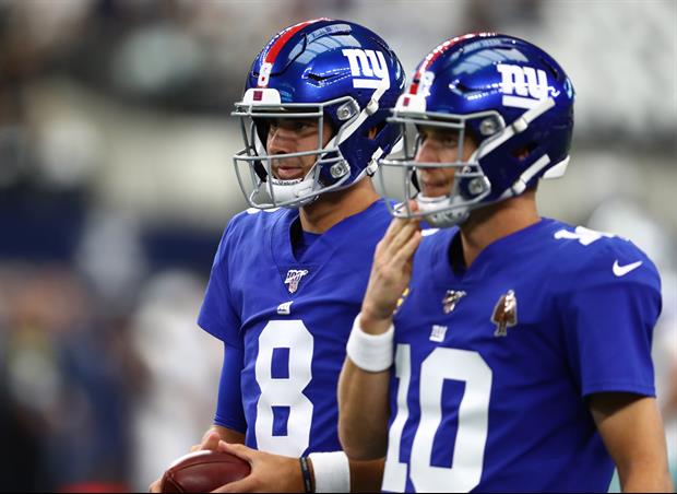 Giants QBs Eli Manning & Daniel Jones Play Flip Cup in Hoboken After Win