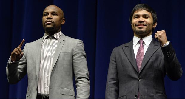 Looked A little Awkward When Manny Pacquiao Saw Floyd Mayweather At Clippers Game
