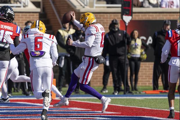 Watch: Garrett Nussmeier Scores Rushing Touchdown At The Senior Bowl, Named MVP