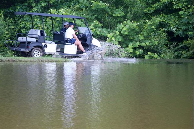 Showing Off In A Golf Cart Always Ends Up With It Crashing Into A Pond