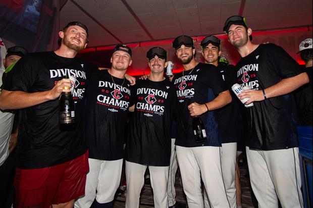 Cleveland Guardians Smoke Cigarettes In Locker Room To Celebrate Division Title