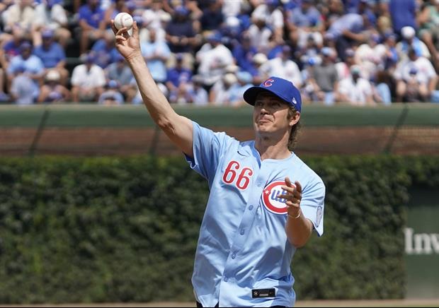Actor Hayden Christensen's 7th Inning Stretch At Wrigley Field Interrupted By Fighter Jet
