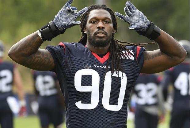 Here's How Jadeveon Clowney Is Using The Trash Cans Jaguars Fans Sent Him using the cans to give kid