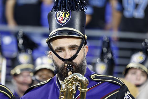 Jason Kelce Plays Saxophone In Baltimore Ravens' Marching Band