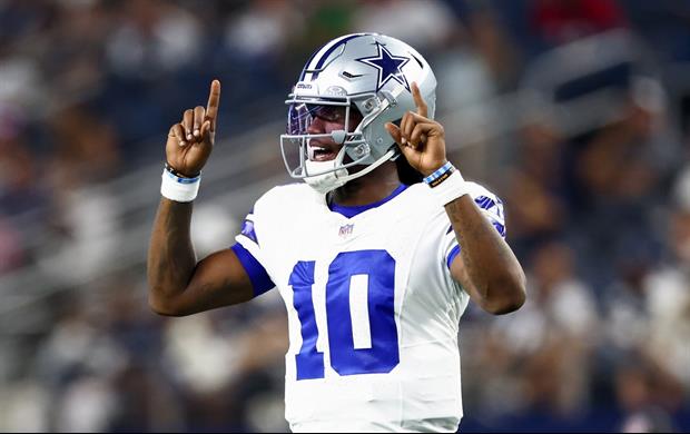 Mover Attempts Catching Pass From Cowboys Backup QB Joe Milton