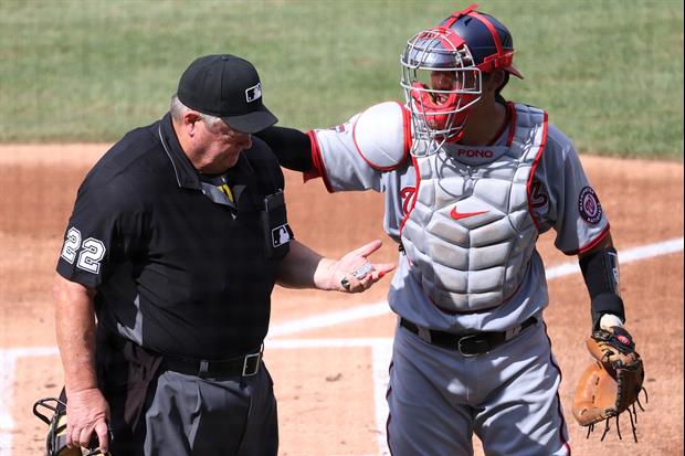 Scary Moment When MLB Umpire Joe West Took Bat Swing To The Head Today
