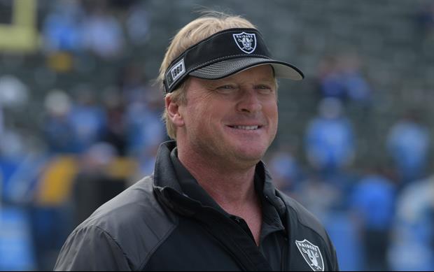 Raiders coach Jon Gruden Reacts To Hearing His Wife’s Name Called In Audible