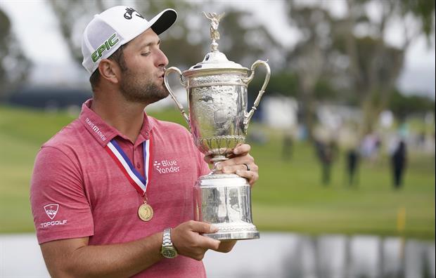 Jon Rahm US Open Celebration: Chugging Beer From Trophy & Teeing Off From Restaurant Patio