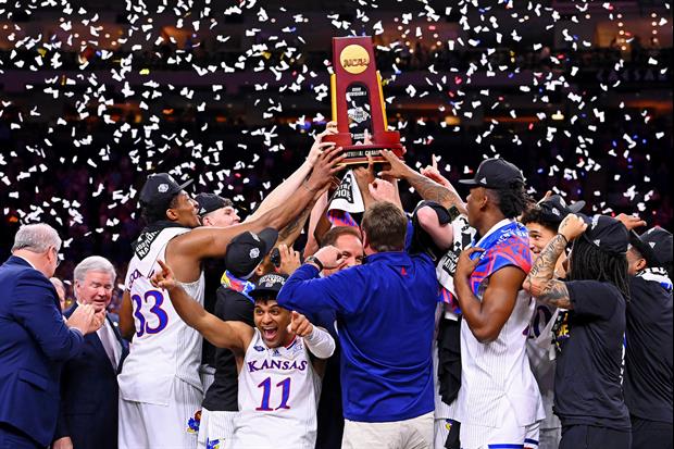 NCAA President Presented The Tournament Trophy To 'The Kansas City Jayhawks'...Whoops