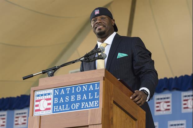 Ken Griffey Jr. Puts Backwards Hat On During His Hall Of Fame speech