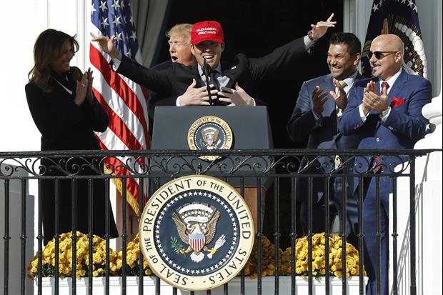 Nationals Catcher Kurt Suzuki Rocked A 'MAGA' Hat On Stage With President Trump