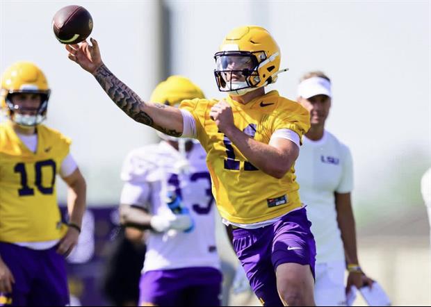 Watch: New LSU QB Landen Clark Takes First-Team Offense Reps In Spring Practice