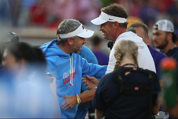 Watch: Lane Kiffin Chucks Football At Ole Miss Recruiting Section Before Leaving Field