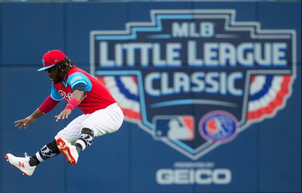 Cleveland Indians & Los Angeles Angels Show Of Their Little League Classic Uniforms