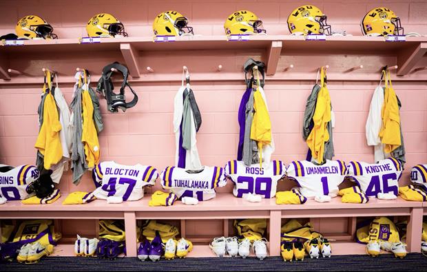 Watch: LSU's Pink Locker Room At Vaught-Hemingway Stadium Is Ready For Tonight