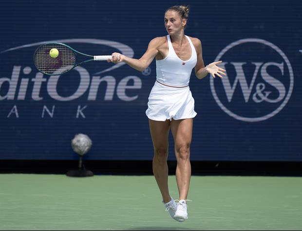 Tennis Star Marta Kostyuk Shows Off Her Red Swimsuit