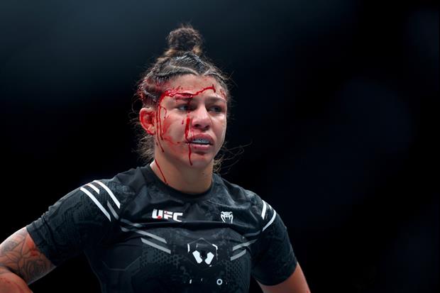 Mayra Bueno Silva Tried To Keep Fighting With This HUGE Cut On Her Face