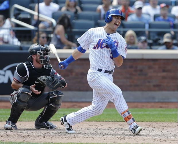 This is tough to watch. Here's New York Mets outfielder Michael Conforto dislocating his left should