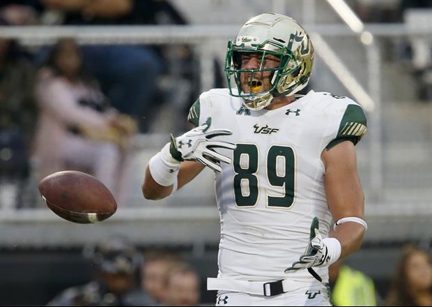 USF TE Mitchell Wilcox Takes Vicious Football To The Head In The Combine Drill