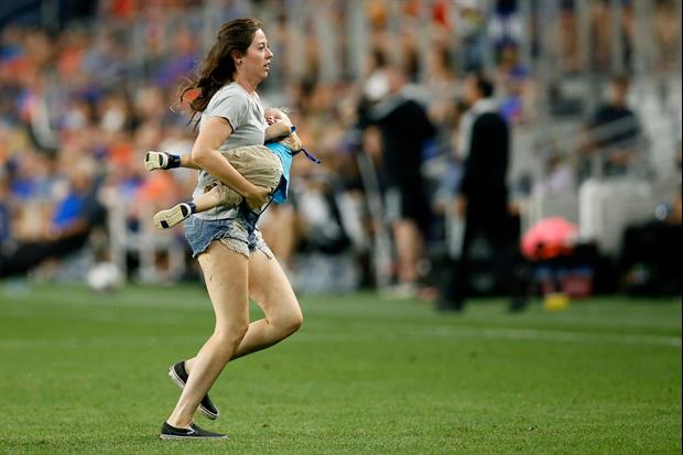Mom Chases Down Her Kid On The Field During FC Cincinnati's Game