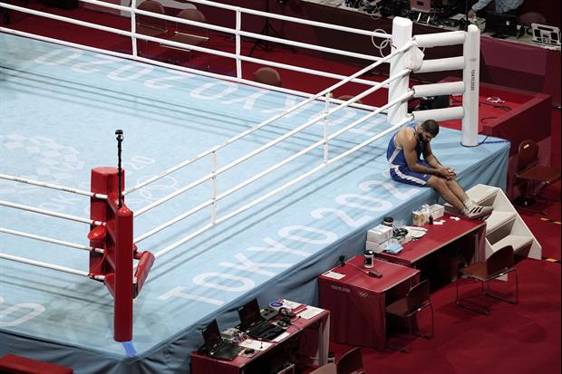 Olympic French Boxer Refused To Leave The Ring For An Hour To Protest Getting DQ'd