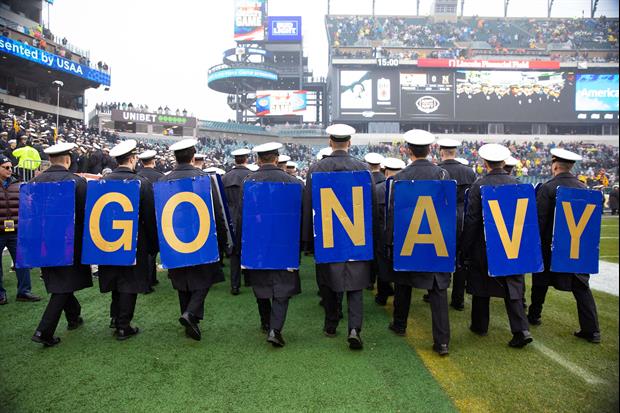 Navy Fan Risks It All For A High-Five From Player Entering Tunnel And Falls