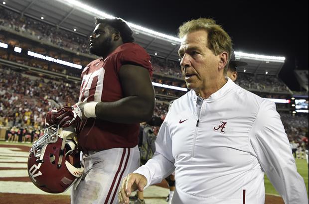 Watch Tennessee Fan Get Tossed For Throwing Drink At Nick Saban At Halftime