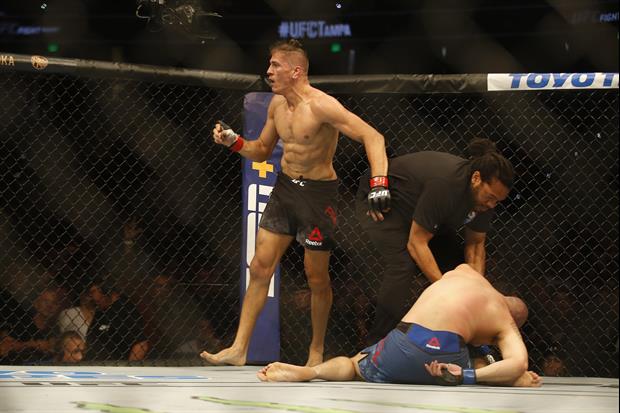 Watch UFC's Niko Price Knock Out James Vick With a Vicious Upkick From His Back