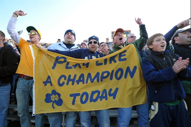 Notre Dame Was Call People Out About Social Distancing With Graphic On Jumbotron