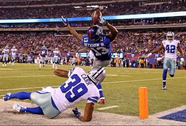 Here is video of Odell Beckham Jr one handed touchdown catch.