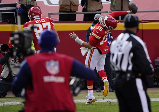 Patrick Mahomes Celebratory Touchdown Throw Reached The Upper Deck
