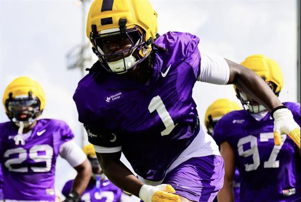 Watch: New LSU DL Coach Sterling Lucas Coaches Up The Edge Rushers In Practice