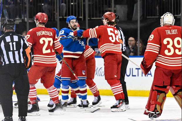 Bench Clearing Brawl Broke Out Between Red Wings and Rangers After The Buzzer