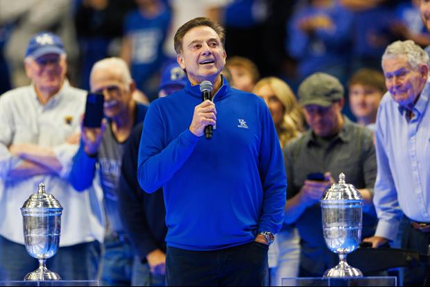 Rick Pitino Returned to Kentucky Wearing Blue and Spoke to The Crowd