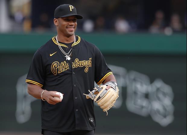 Russell Wilson Took Batting Practice With Pirates
