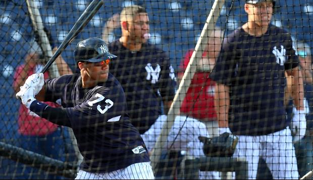 Seattle Seahawks QB Russell Wilson is down at New York Yankees spring training, where he's hitting h