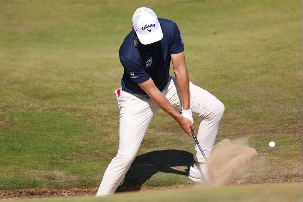 Sam Burns Hits Bunker Holeout On 18 For A Record-Tying Round At The Open Championship